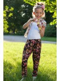 Girls\' black floral pants DZ6013 - Online store - Boutique